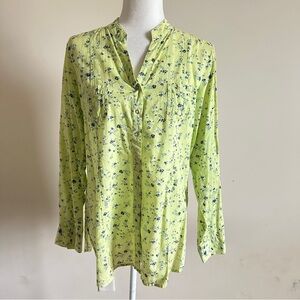 Dots Lime Green Floral Blouse – Size L